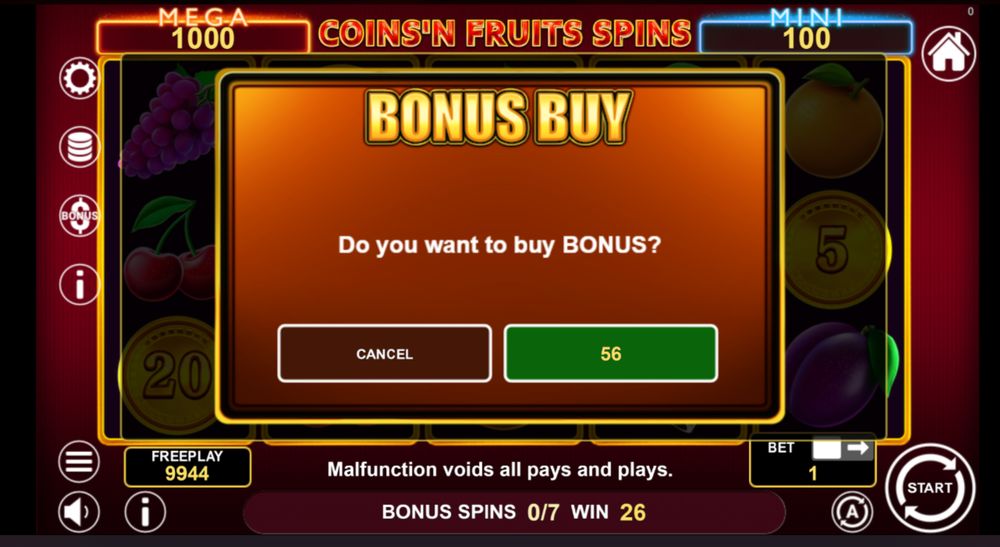 Coins'n Fruits Spins