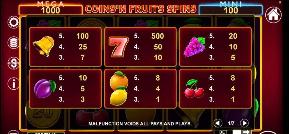 Coins'n Fruits Spins