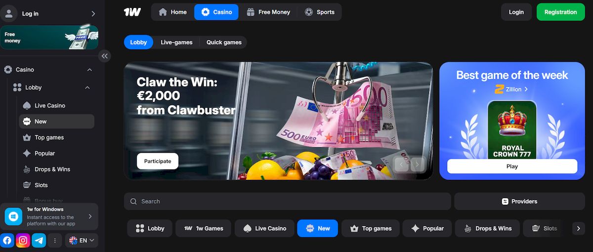 Registro en el casino 1win: instrucciones paso a paso y métodos
