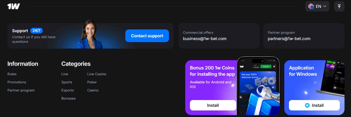 Descargar la aplicación móvil 1win: Android APK e iOS