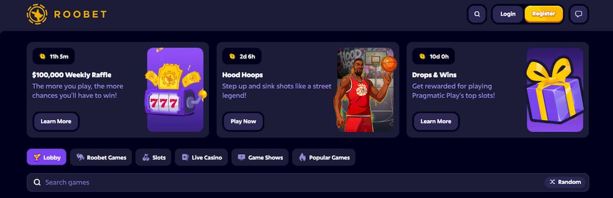 Aplicación móvil Roobet para Android e iOS