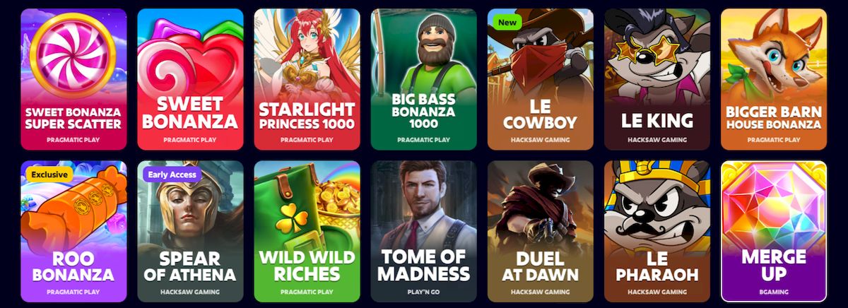 Todos los juegos y tragamonedas de Roobet